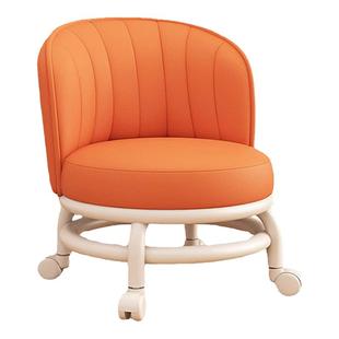 万向轮靠背小椅子 儿童滑轮矮凳家用沙发凳可360度旋转滑动小凳子