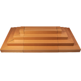 纸板台阶陈列货架可移动水果店超市便携阶梯式展示架纸质中岛轻便