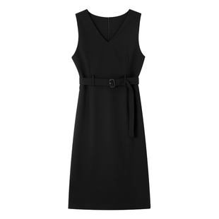 奈格薇儿小个子背心连衣裙女秋冬2026新款收腰显瘦气质通勤小黑裙