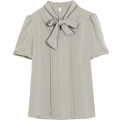 璐丝百丽气质短袖雪纺职业衬衫