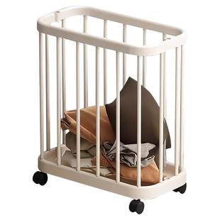 家用脏衣篮防水浴室瑜伽垫健身器材收纳筐大容量窄缝脏衣篓带轮子