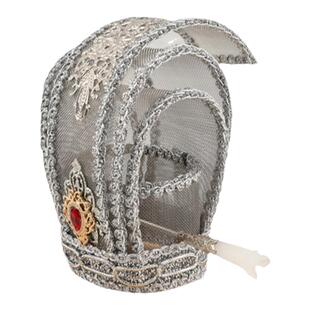 复古风银色发冠男生头饰古装造型黑色汉服头冠发饰品宫廷束发皇冠