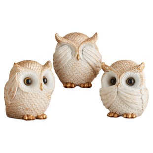 不看不听不说猫头鹰艺术摆件客厅轻奢高档玄关酒柜电视柜装饰礼品