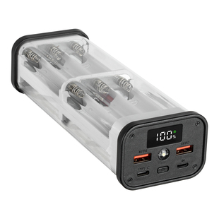 免焊21700移动电源套件充电宝外壳22.5W快充透明12节18650电池盒8