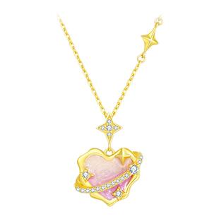 周大生密语星球爱心项链纯银女生荧光珐琅手链轻奢生日礼物送女友