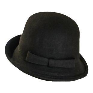 卷边秋冬法式羊毛礼帽子女2025新款名媛赫本风渔夫帽复古时尚盆帽