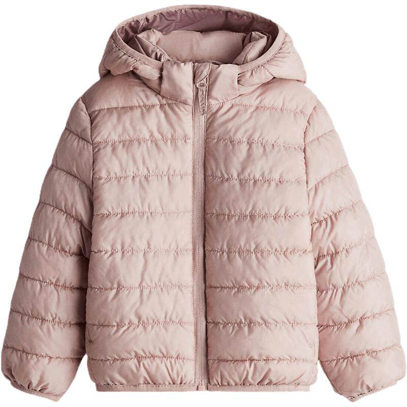 HM童装儿童女童棉服冬季简约拉链立领长袖疏水棉服1170400