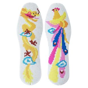 粗棉线鞋垫十字绣线绣花圆头白底双面纯棉布夫妻减震运动男女鞋垫