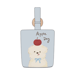 尼睿x南空直美 可爱苹果小狗水桶包简约手提包小巧便携帆布包包女