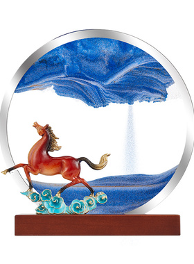 马到成功办公室桌面流沙画