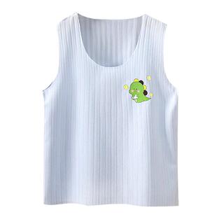 儿童宝宝无骨背心夏季男女童无袖T恤提花薄款衣服婴幼儿吊带护肚