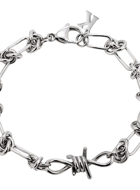 KREAM 钛钢荆棘手链男欧美潮流嘻哈情侣饰品女