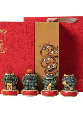中式万事如意前程似锦礼品装桌面摆件招财貔貅家居客厅玄关装饰品