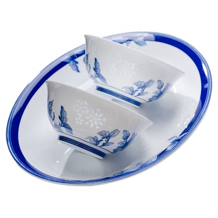 富玉景德镇陶瓷餐具套装家用中式高颜值玲珑碗盘套装乔迁新居送礼