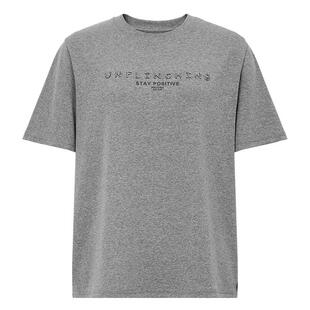 红袖2026春季新款女装 字母烫钻撞色落肩短袖圆领套头T恤