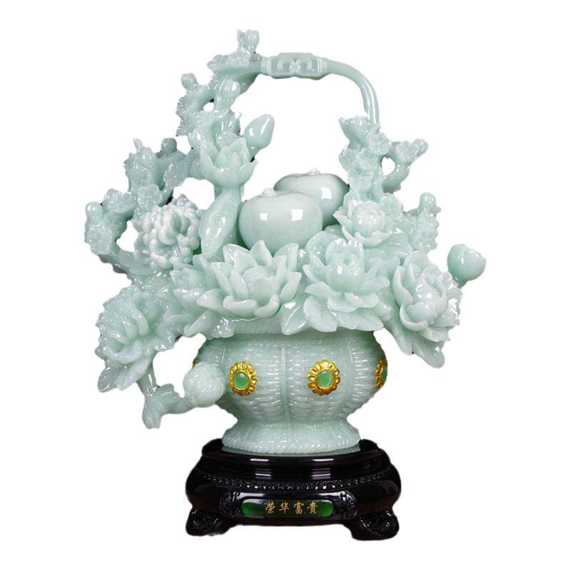 荣华富贵牡丹花摆件乔迁新居工艺品装饰电视酒柜中式书房开业礼品