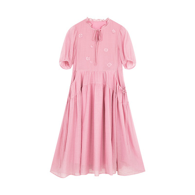 柿蒂纹绣花口袋抽绳