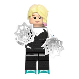 蜘蛛侠纵横宇宙电影小黑蛛2格温2099小人仔MOC适用于国产积木玩具