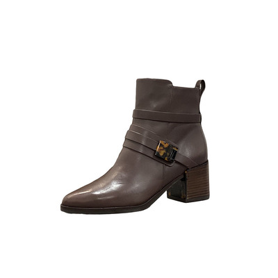 whatfor正品秋冬牛皮尖头短靴