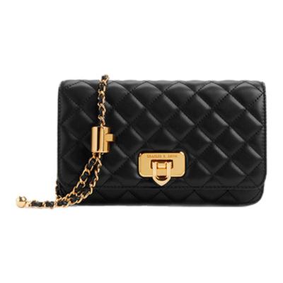 经典菱格链条单肩斜挎小方包