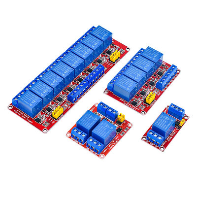 1 2 4 8路5V12V24V继电器模块带光耦隔离支持高低电平触发开发板