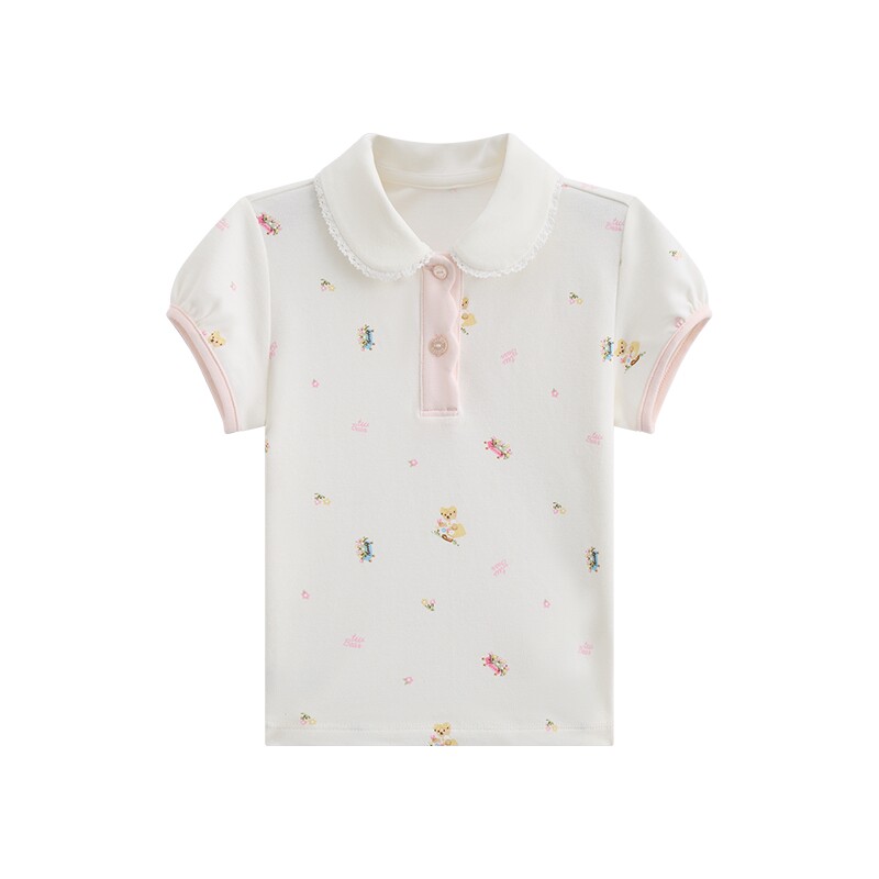TeenieWeenieKids甜美满印POLO