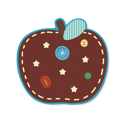 唯鑫V-SION可爱苹果异形皮革鼠标垫女护手腕便携电脑办公室桌垫