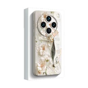 适用vivox200手机壳x200pro硅胶X300新款X300pro腕带100ultra全包x100s带支架90中国风80防摔70女款mini花朵