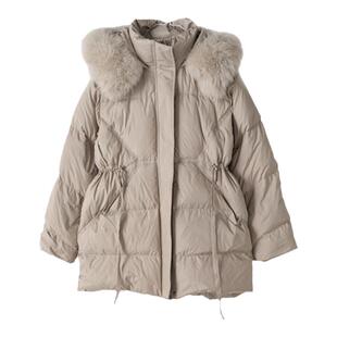 ENJOYME商场同款白鸭绒加厚外套女款冬季今年流行爆款连帽羽绒服