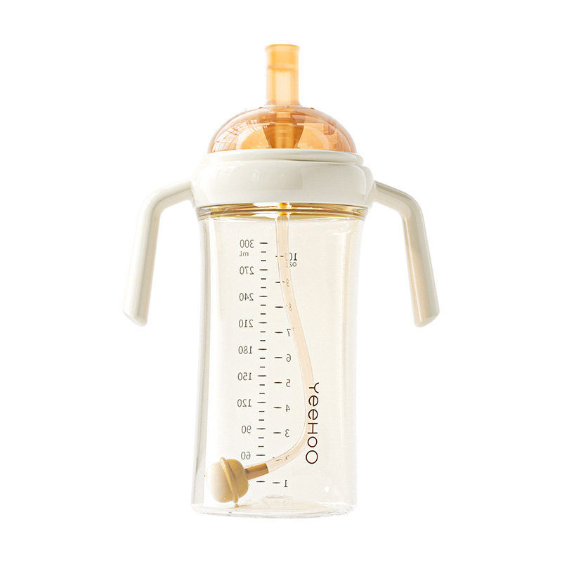 英氏学饮杯婴儿宝宝水杯儿童鸭嘴杯吸管杯6个月以上喝水奶瓶1一岁