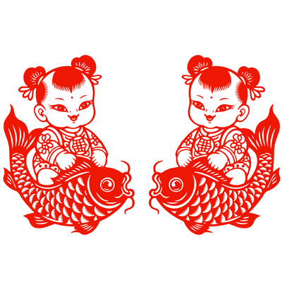 福娃窗花剪纸年年有余静电贴纸新年窗贴玻璃门春节2026马年水贴