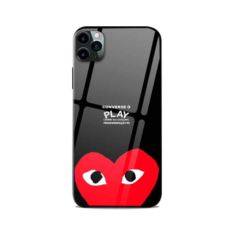 潮牌iPhone17pro手机壳爱心苹果16promax情侣14男女款11川久保玲12玻璃78plus适用华为mate7