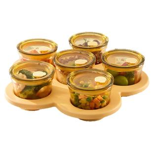 如山高硼硅玻璃辅食盒可蒸煮微波炉加热碗保鲜盒迷你小饭盒便当盒