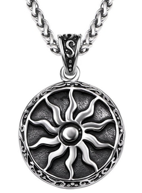 阿男复古钛钢男生吊坠不掉色