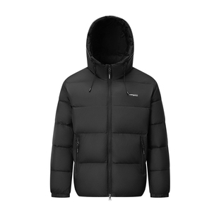 千仞岗2025秋冬新款短款羽绒服轻薄立领带帽保暖鸭绒外套纯色简约