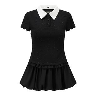 SHRO ENRO女士佩拉斯特海滩可拆卸Polo领花苞连衣裙银泰 301469