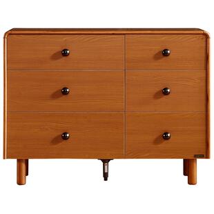 政府补贴全友家居中古风客厅沙发旁实木脚储物边柜卧室床边置物柜