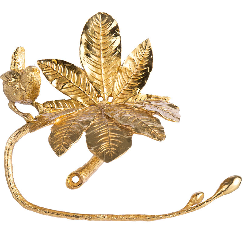 蝶陶专利实心黄铜轻奢铜纸巾架小鸟卷纸架复古浴室树干壁挂厕纸托