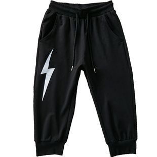 七分裤女夏季哈伦短裤宽松大码显瘦加大加胖mm纯黑色薄款马裤女裤