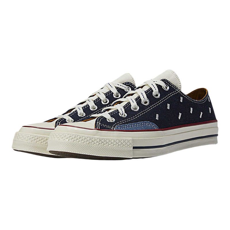 Converse匡威 1970s丹宁牛仔拼接刺绣补丁高帮男女帆布鞋171065C