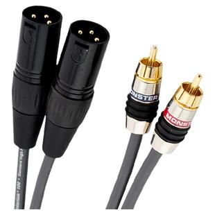 美国怪兽线 莲花对卡农 XLR声卡音频线 RCA公对卡龙公母 非平衡线