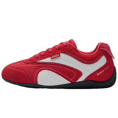 Kappa红色德训鞋女款赛车鞋板鞋