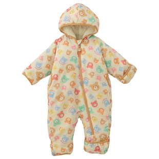 MIKIHOUSE婴幼儿连体衣摇粒绒女童满熊连体服越南制HOTBISCUITS