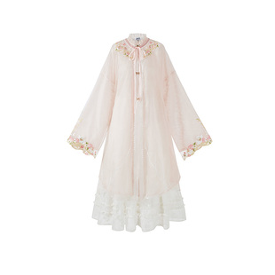 云藏月绣 莳花 原创明制粉色少女圆领对襟衫伞裙日常汉元素女夏秋