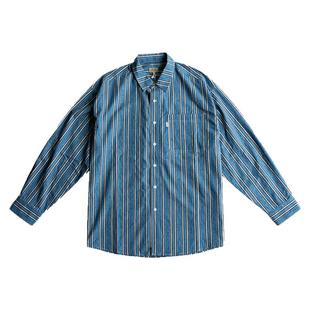 CITYDIVE Stripes Pocket Shirt 复古蓝白条纹水洗质感平纹衬衫