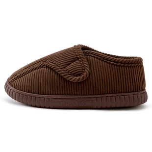 奥康冬季棉拖鞋男包跟老人棉鞋脚肿居家用防滑加绒羊毛老年保暖鞋