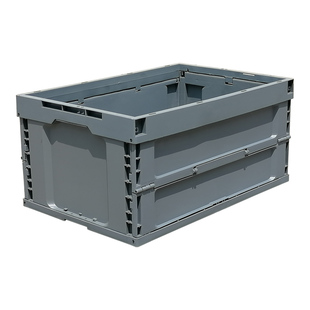塑料折叠箱拦腰式可配盖加厚工业风周转箱配送EU物流箱多功能胶箱