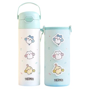 膳魔师儿童水杯吸管保温杯幼儿园宝宝学饮巧虎带手柄卡通官方正品