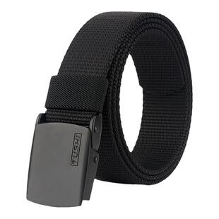 3.5cm男士尼龙腰带平滑扣加厚帆布皮带休闲百搭可剪短牛仔裤裤带