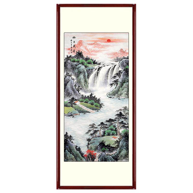 美协画家纯手绘玄关办公室靠山图